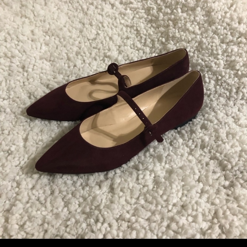 Marc Fisher Maroon Pointy Mary Janes